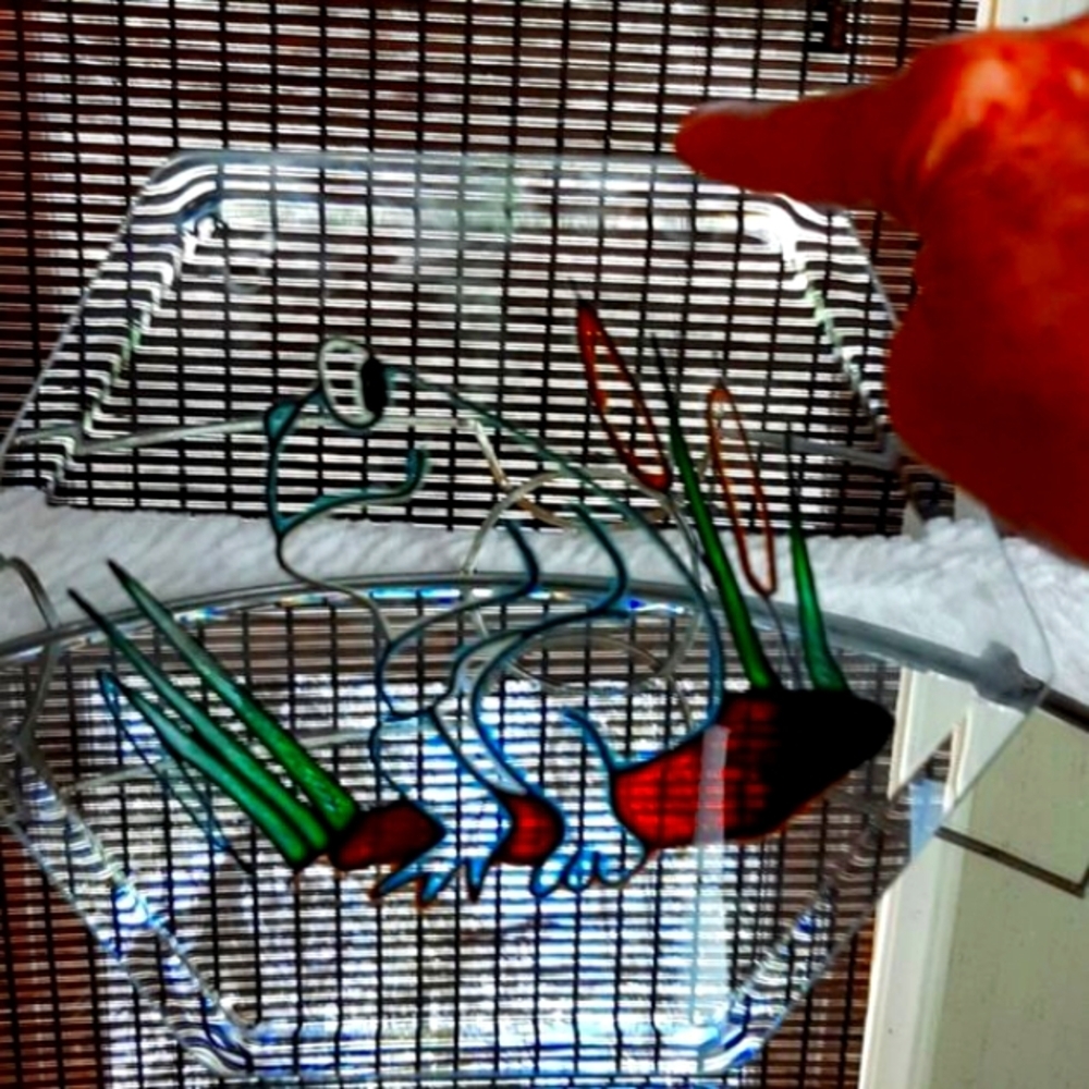 Hand-made    Arylic Painted   Hanging Glass   Frog  Sun Catcher